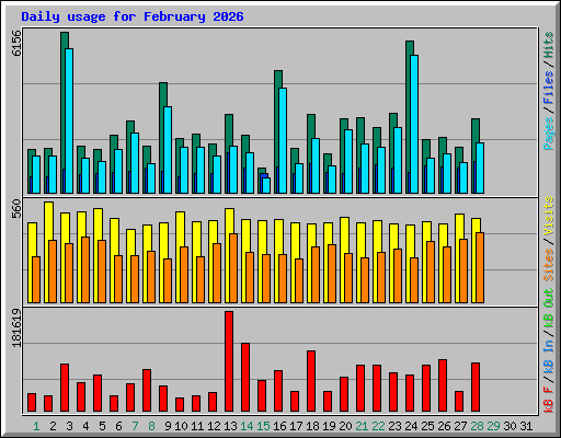 Daily usage for February 2026