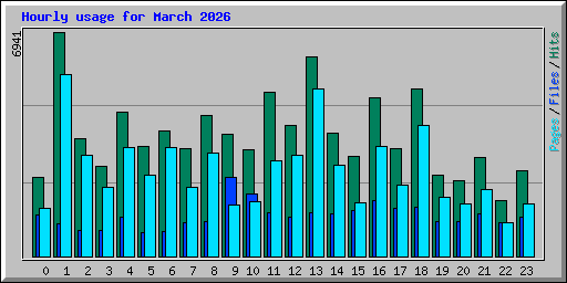 Hourly usage for March 2026