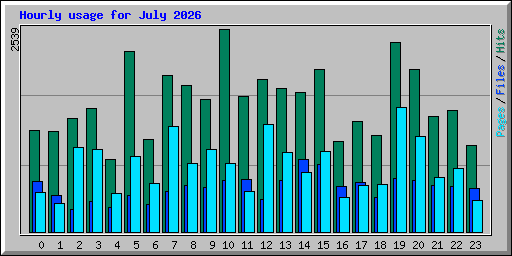 Hourly usage for July 2026